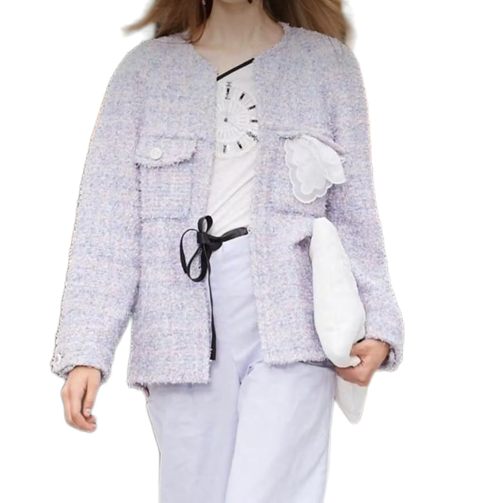 CHANEL Jackets Coats Women's Purple