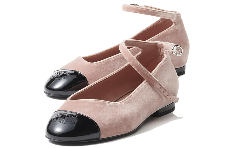 CHANEL Chunky Heel Mary Jane Shoes Women's Pink