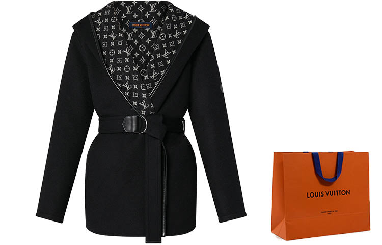 LOUIS VUITTON Belted Short Wrap Pea Coat