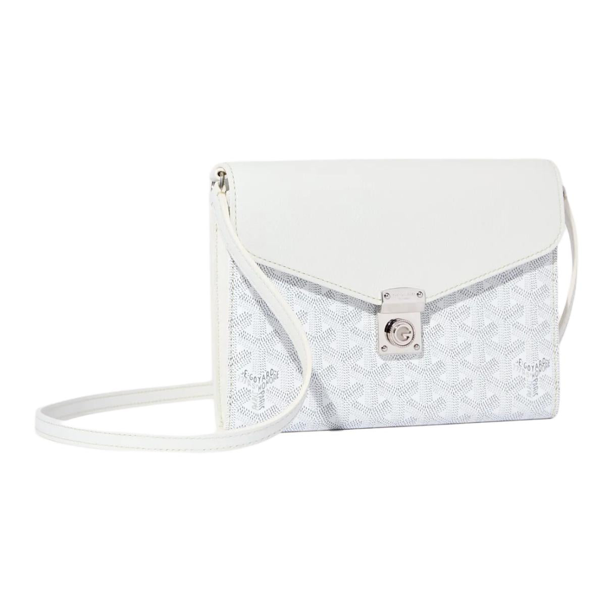 GOYARD Canvas With Calfskin Shoulder Bag Crossbody Bag Unisex White