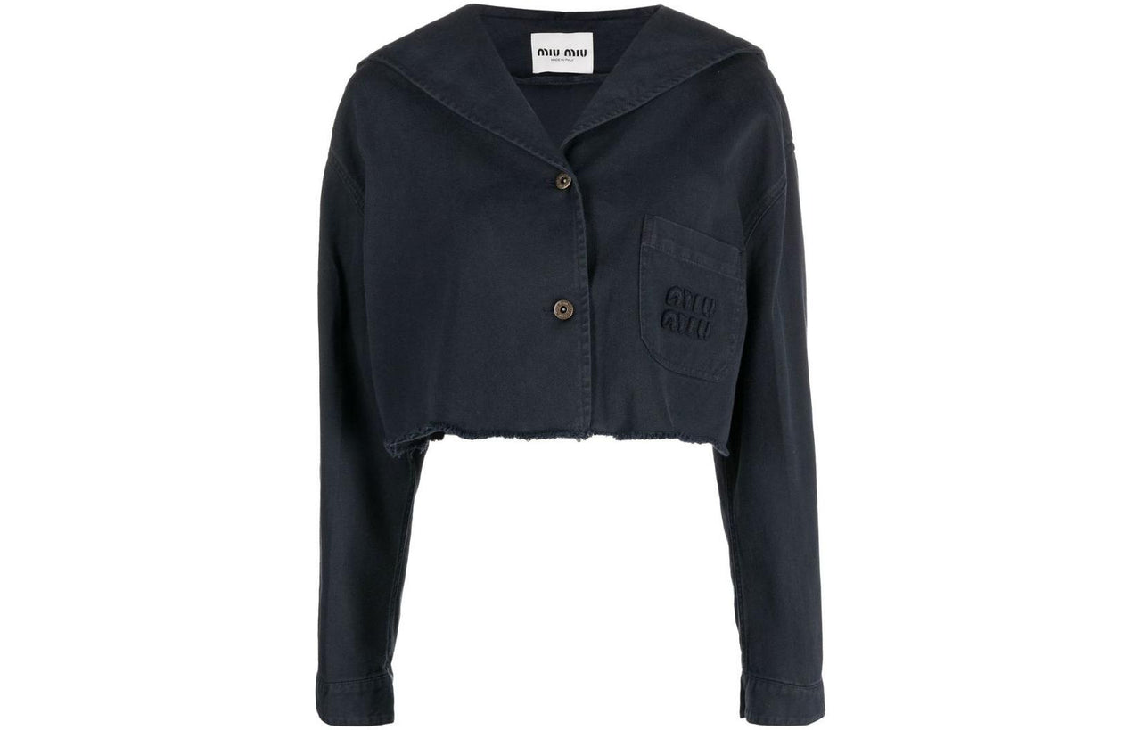 MIU MIU Cropped Coats Women's Midnight Blue