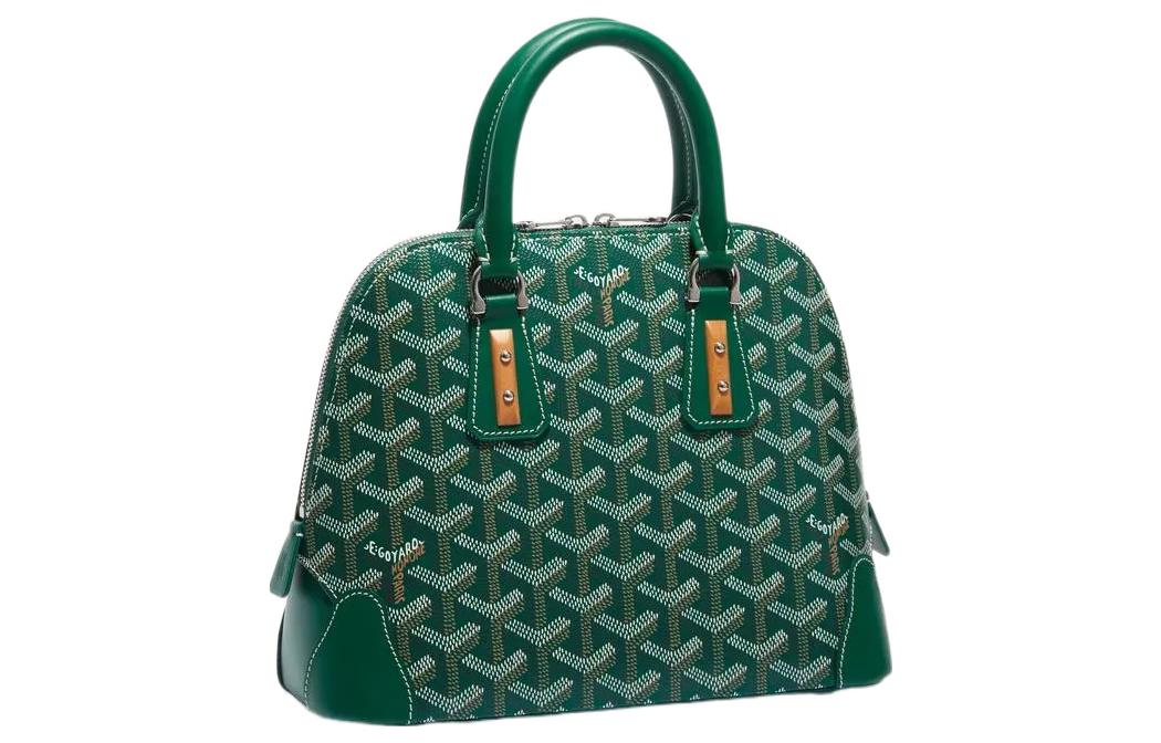 GOYARD Vendôme Canvas With Calfskin Dome Bag Handbag, Shoulder Bag Mini Women's Green