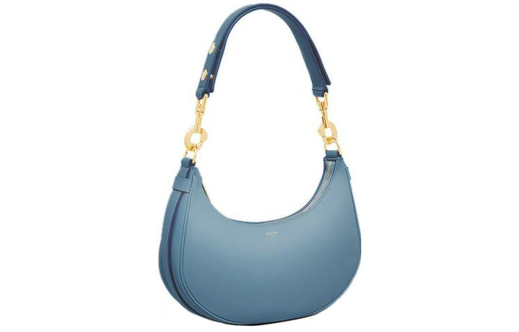 CELINE AVA Cow Leather Underarm Shoulder Bag Medium Size Women's Blue