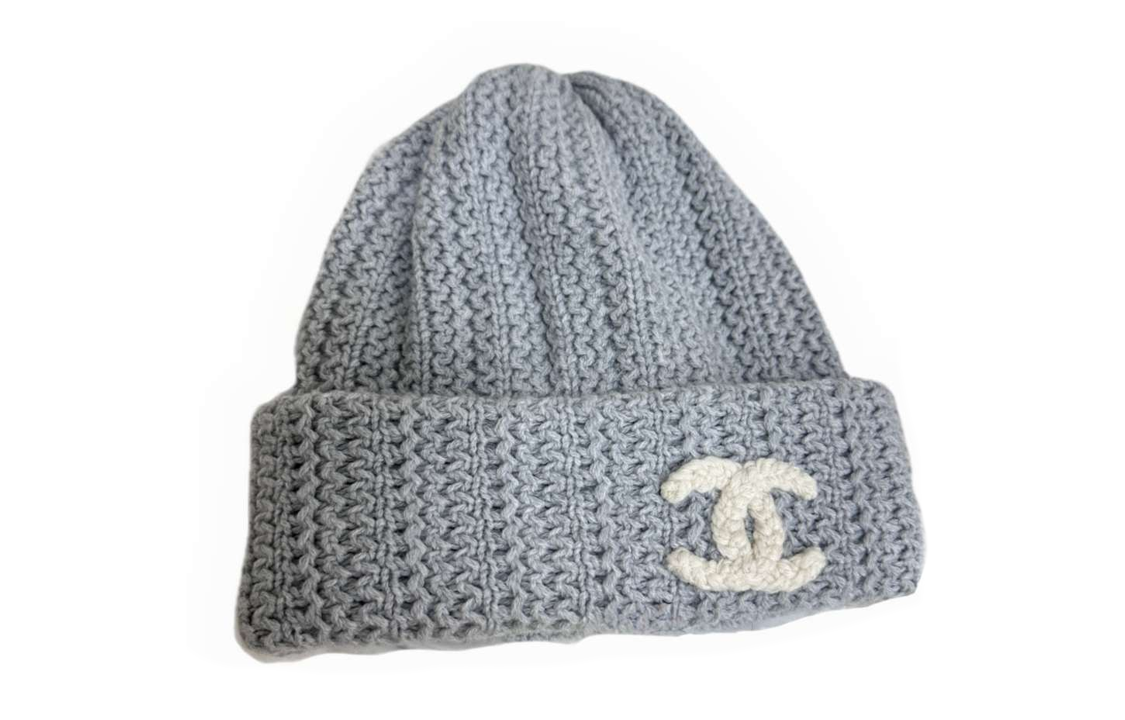 CHANEL Cashmere Beanies Women's Blue