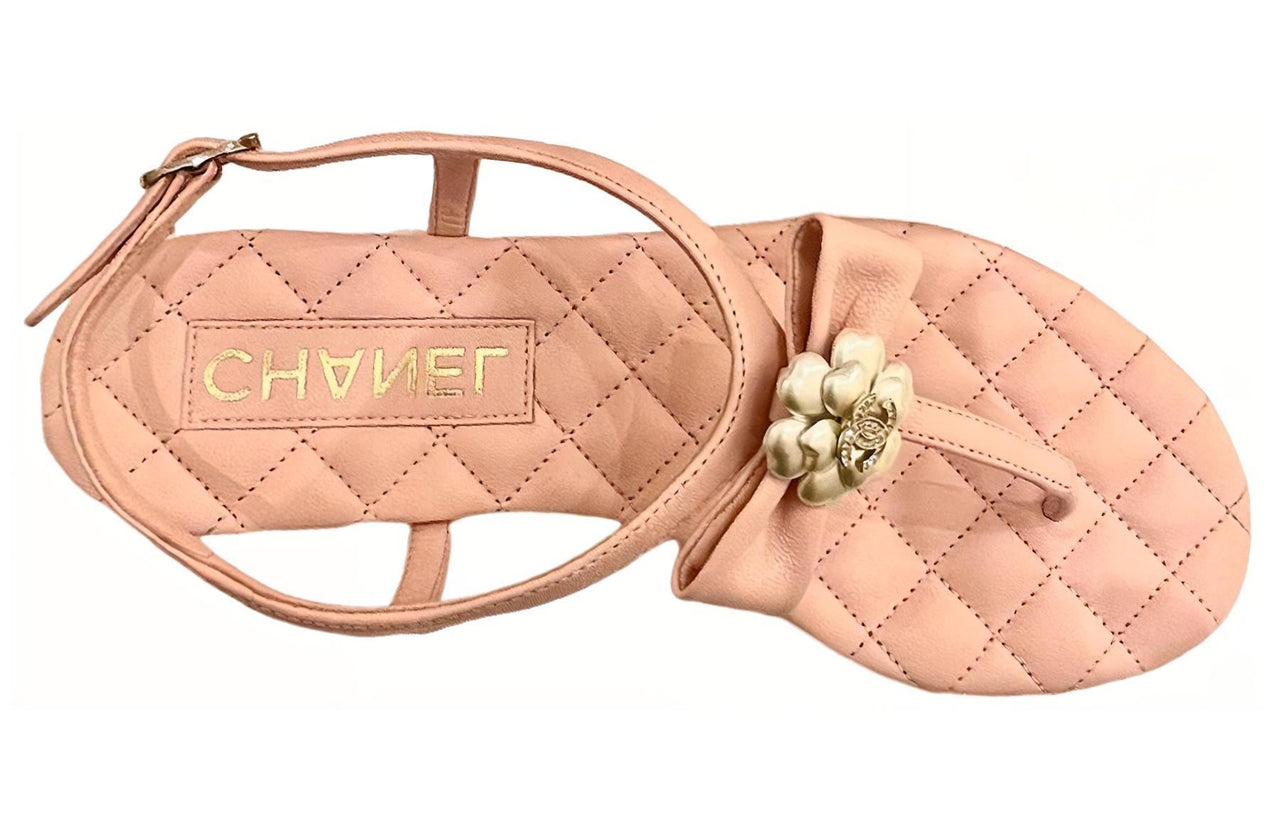 CHANEL One Strap Sandals Women's Pink