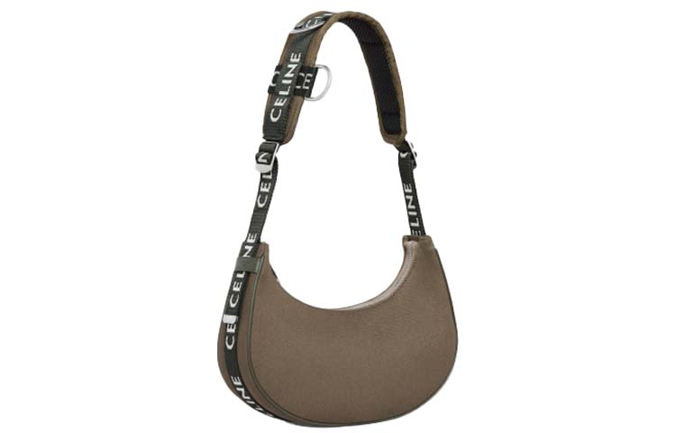 CELINE AVA Polyamide Shoulder Bag, Handbag, Shoulder Bag Medium Size Unisex Khaki Green