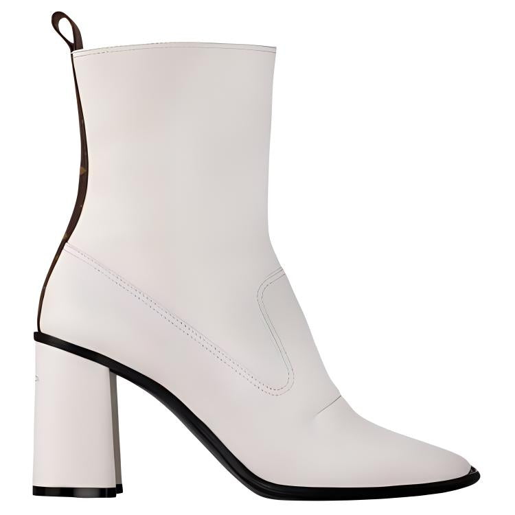 LOUIS VUITTON Berlin Ankle Boots 8.5cm Women's White