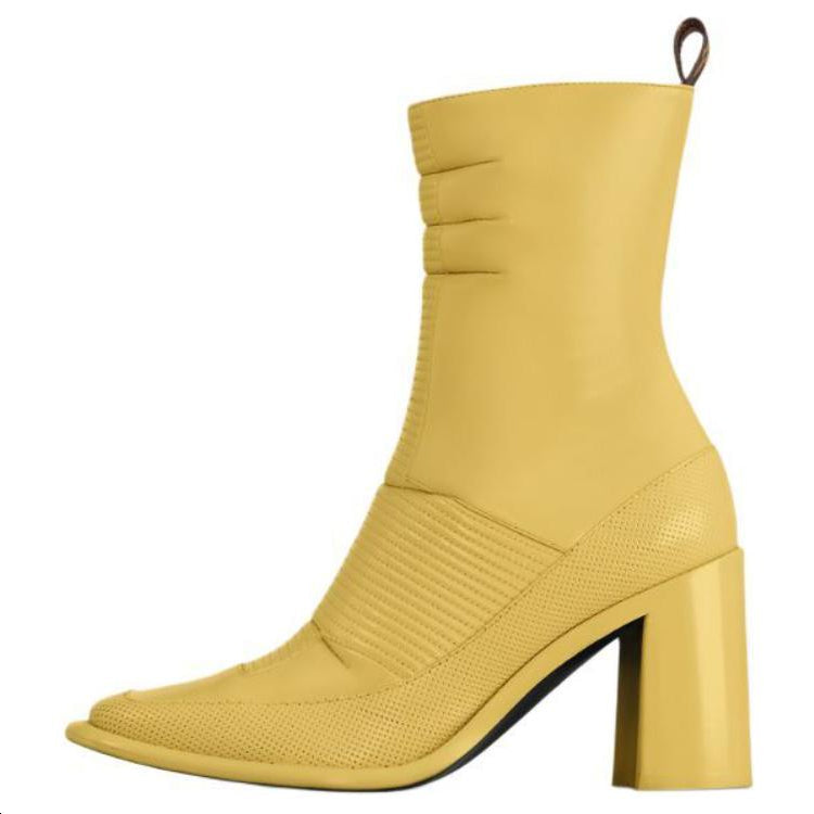 LOUIS VUITTON Berlin Ankle Boots 8cm Women's Lemon