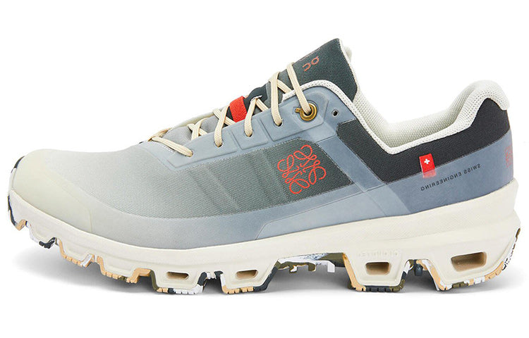 On x LOEWE Cloudventure Collection Abrasion Resistant Low Top Sports Casual Shoes Unisex Gray White