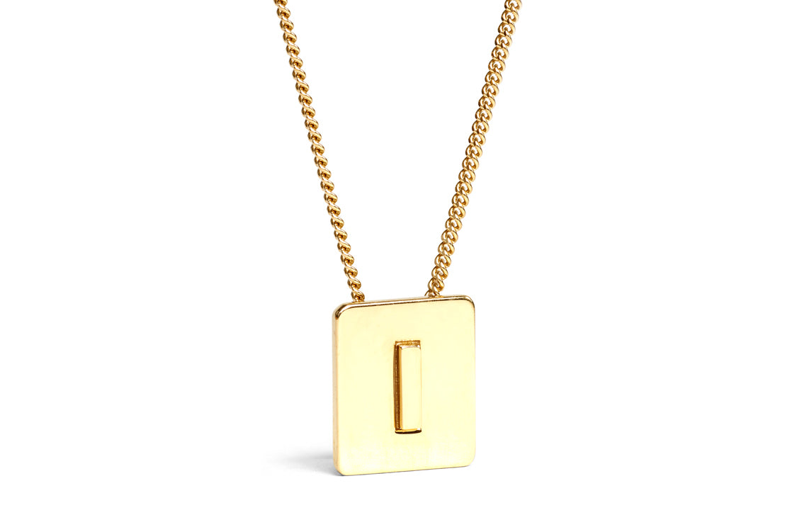 CELINE Alphabet I Necklace In Brass With Gold Finish