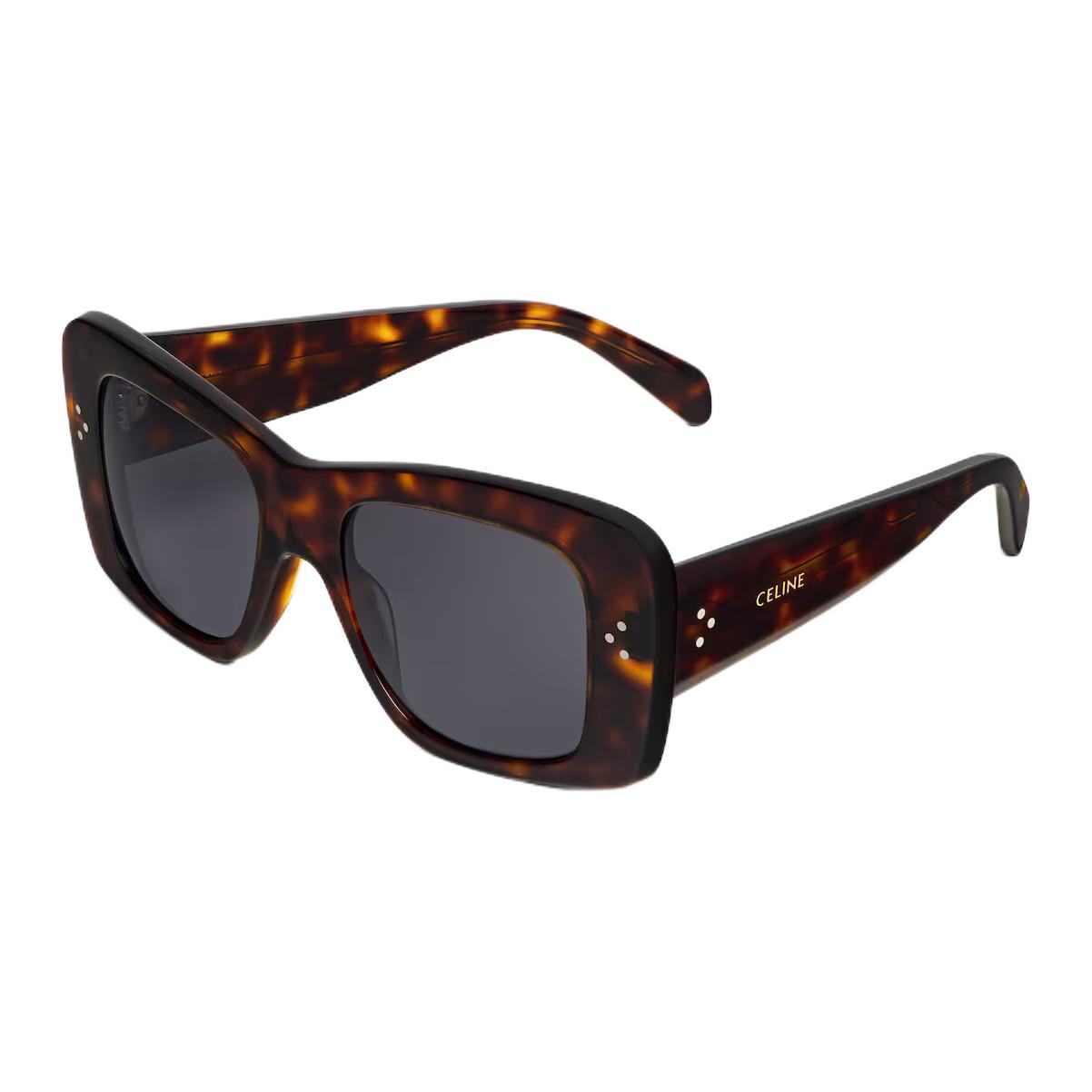 CELINE Acetate Square Sunglasses Women's Tortoiseshell