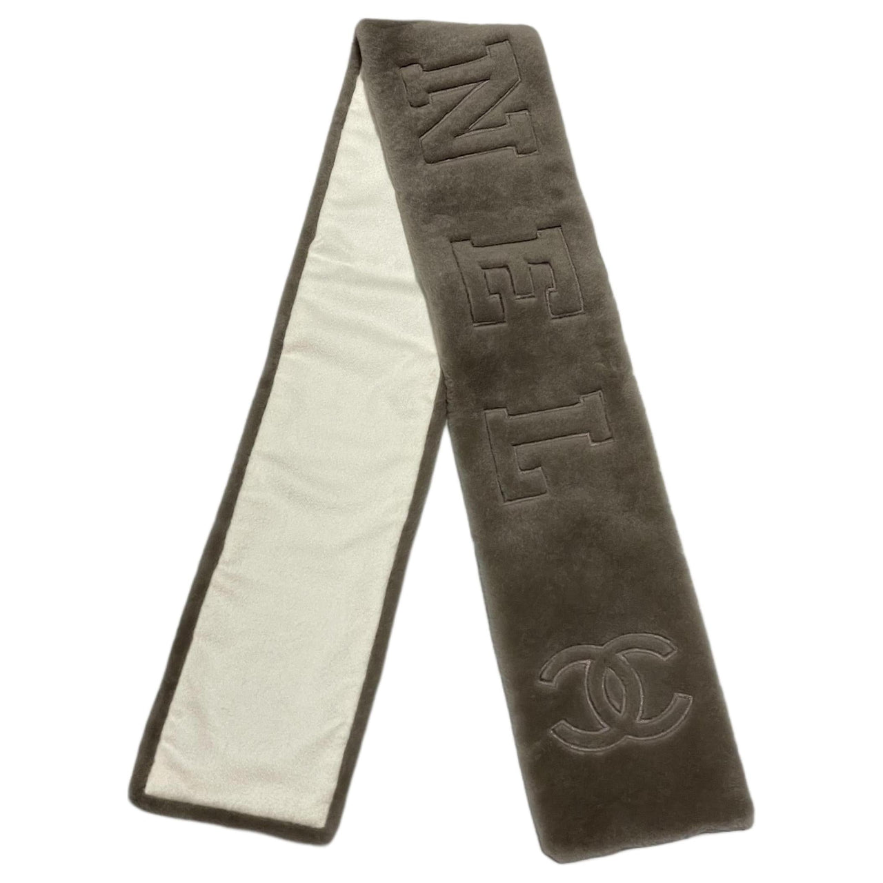 CHANEL - Knit Scarves Unisex Milk Tea Beige