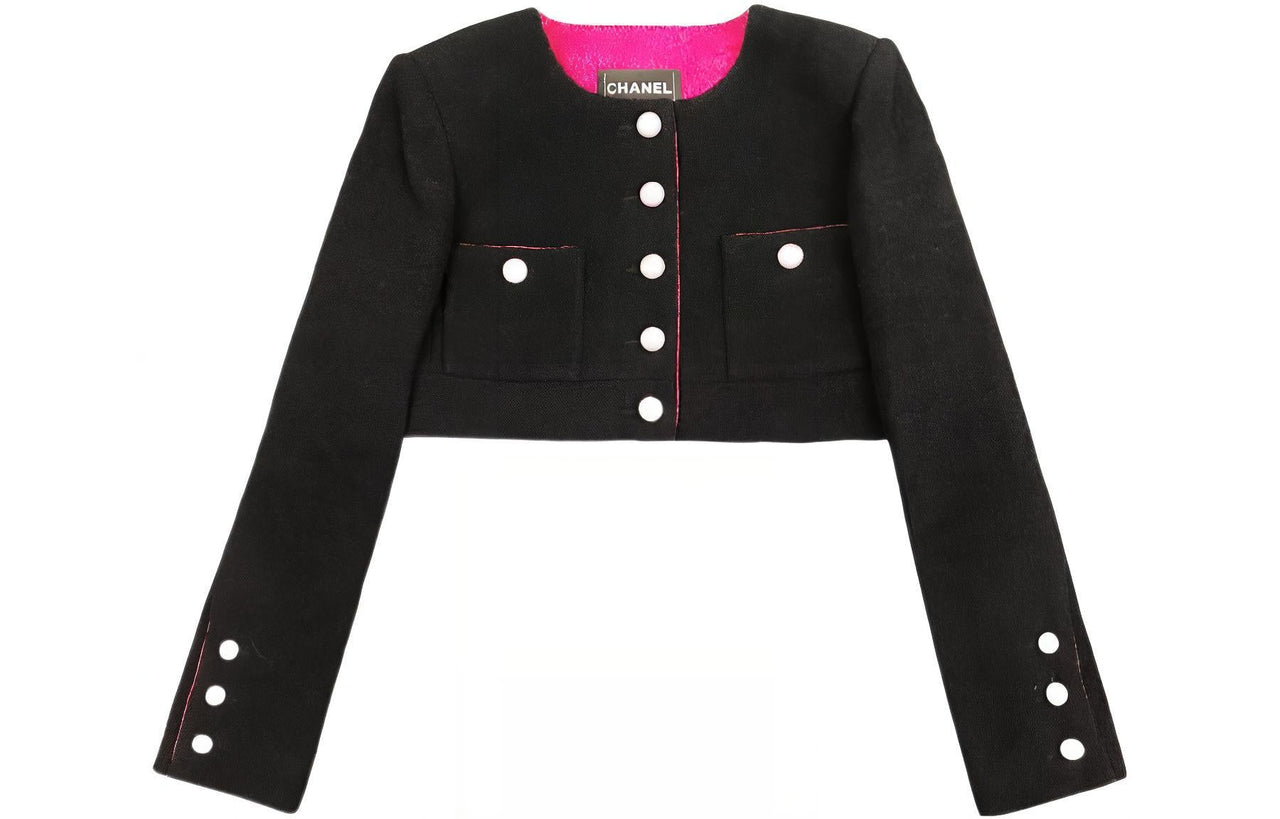 CHANEL Cropped Coats Women's Black