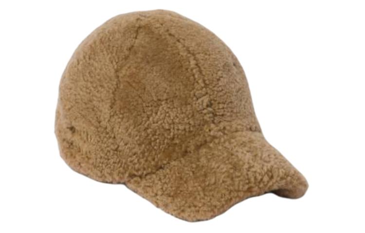 MIU MIU Leather Artificial Wool Baseball Caps Women's Brown