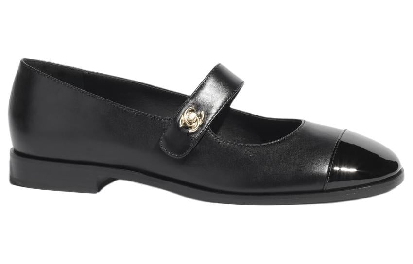 CHANEL Mary Jane Shoes 2cm Women's Black