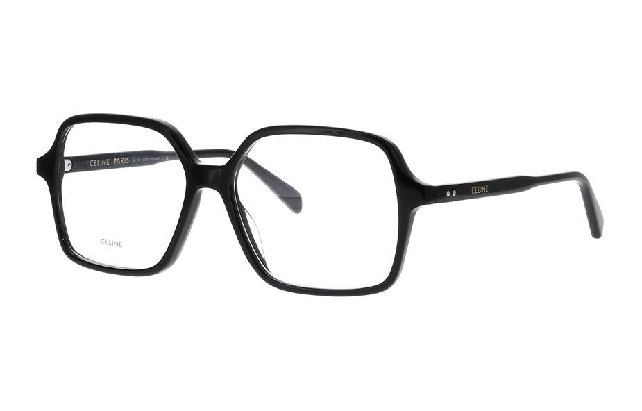 CELINE Acetate Irregular Shape Eyeglass Frames Unisex Black
