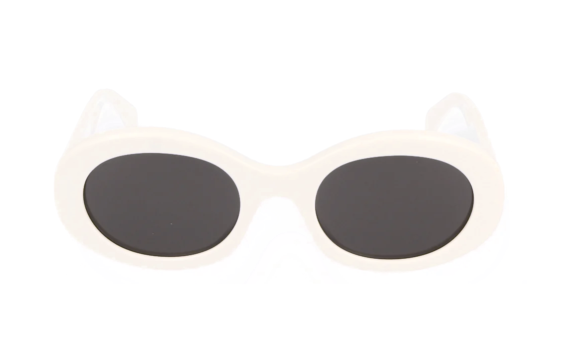 CELINE Acetate Oval Sunglasses Unisex White