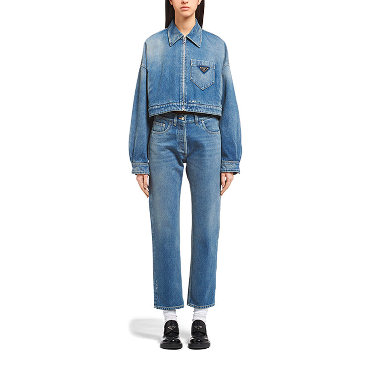 PRADA Cropped Organic denim Jacket