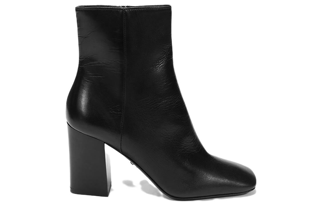 PRADA Leather Square Toe Ankle Pumps 'Black' Women's