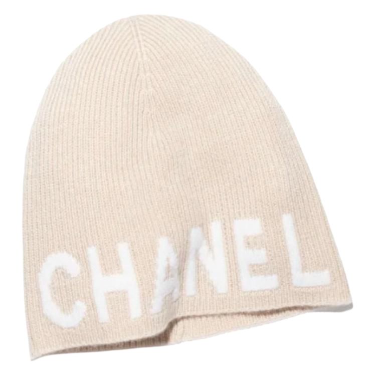 CHANEL Cashmere Beanies Women's Beige