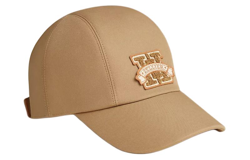 HERMES Cotton Baseball Caps Women's Beige