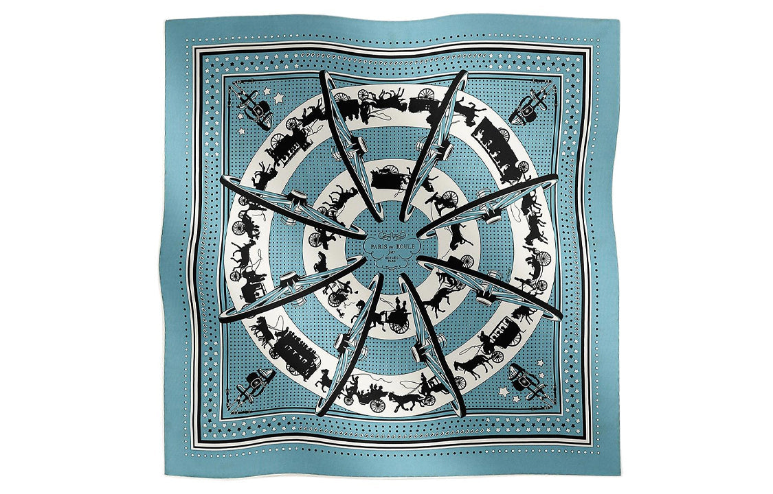 HERMES 2010s Paris Qui Roule 55 Bandana Scarf