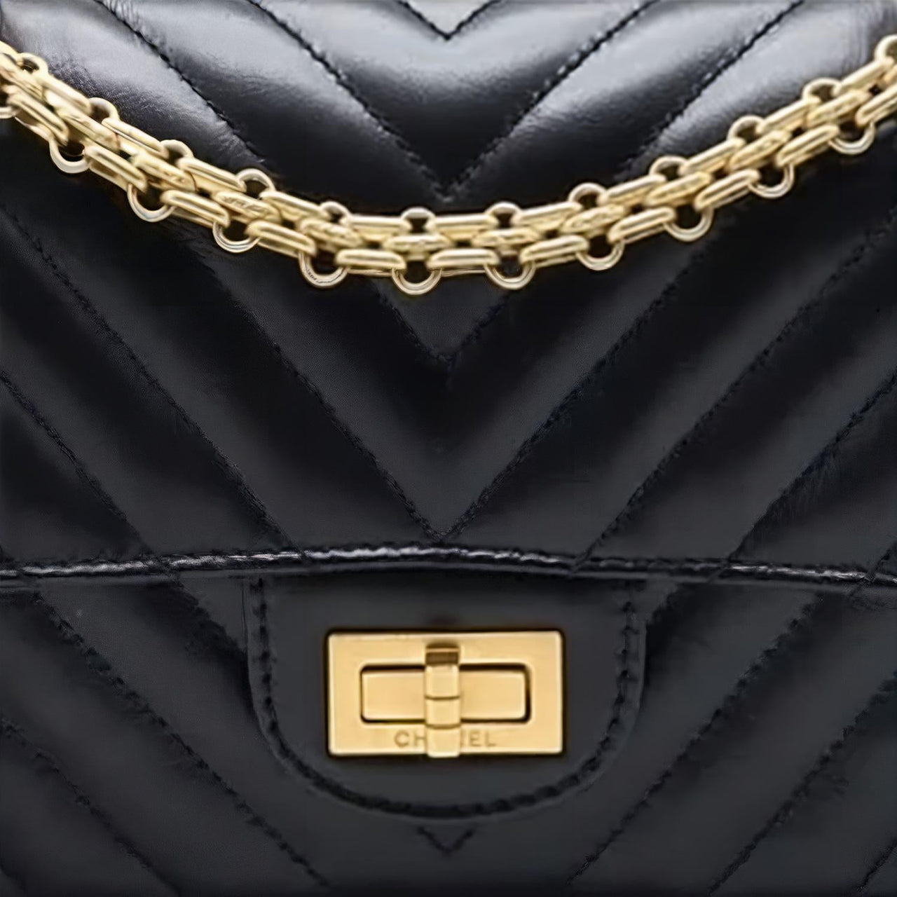 CHANEL Wrinkled Cow Leather Mouth Cover Bag Chain Crossbody Bag Shoulder Bag Mini Women's Black