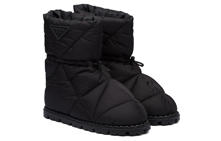 PRADA Quilted Booties Black Nylon