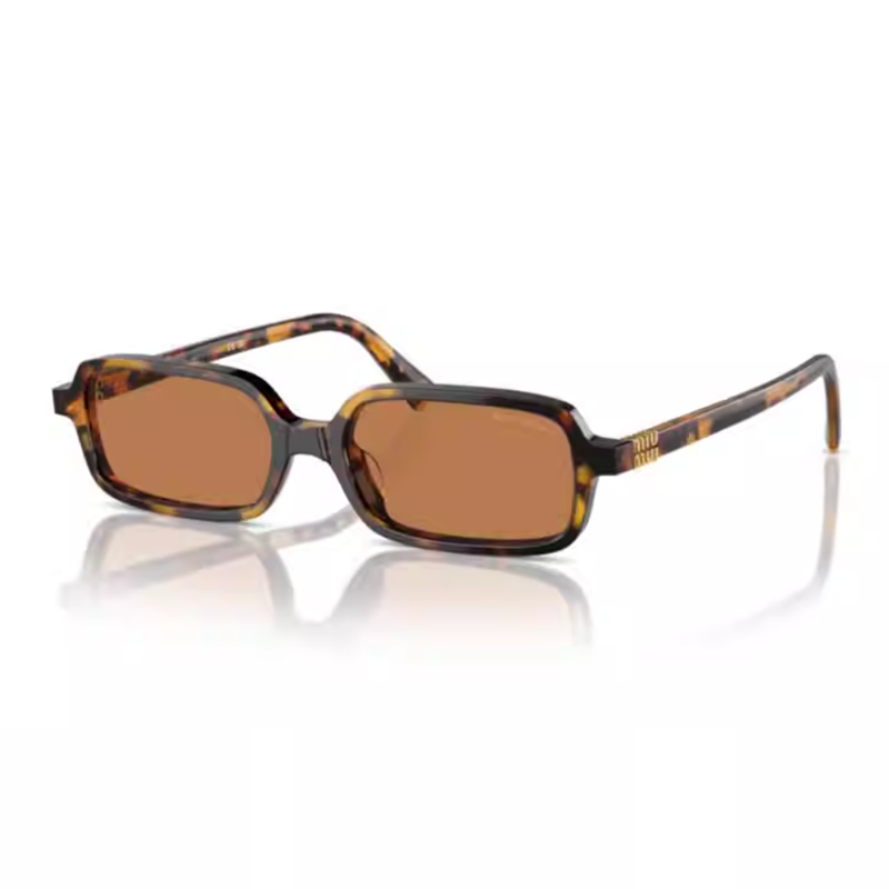 MIU MIU Plate Frame Rectangular Sunglasses Unisex Tortoiseshell