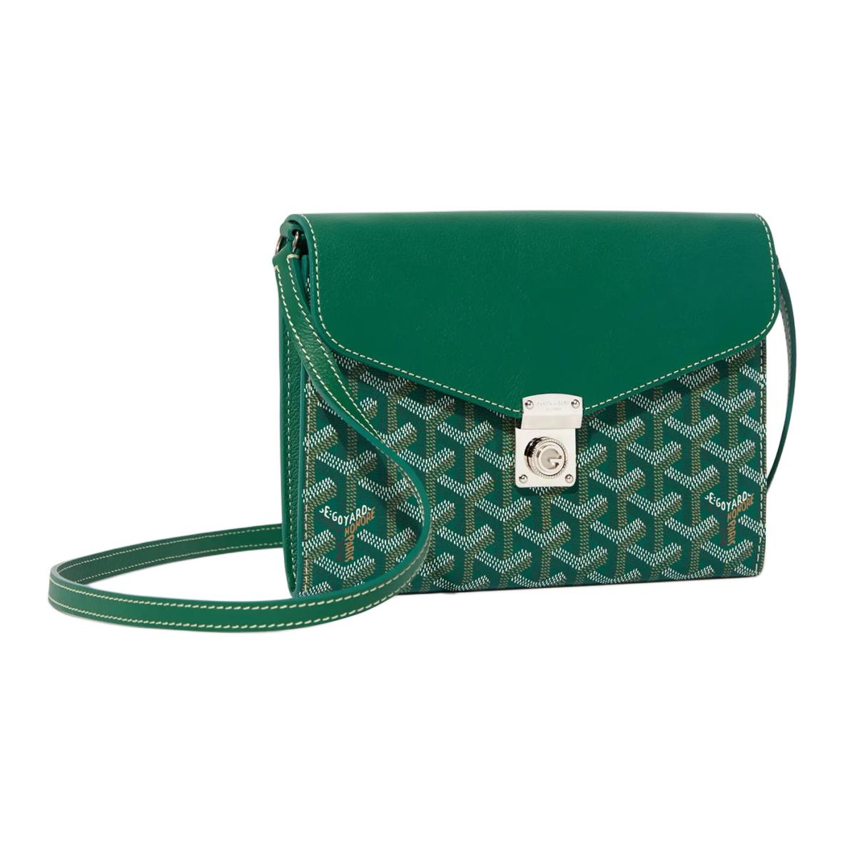 GOYARD Canvas With Calfskin Shoulder Bag, Crossbody Bag Unisex Green