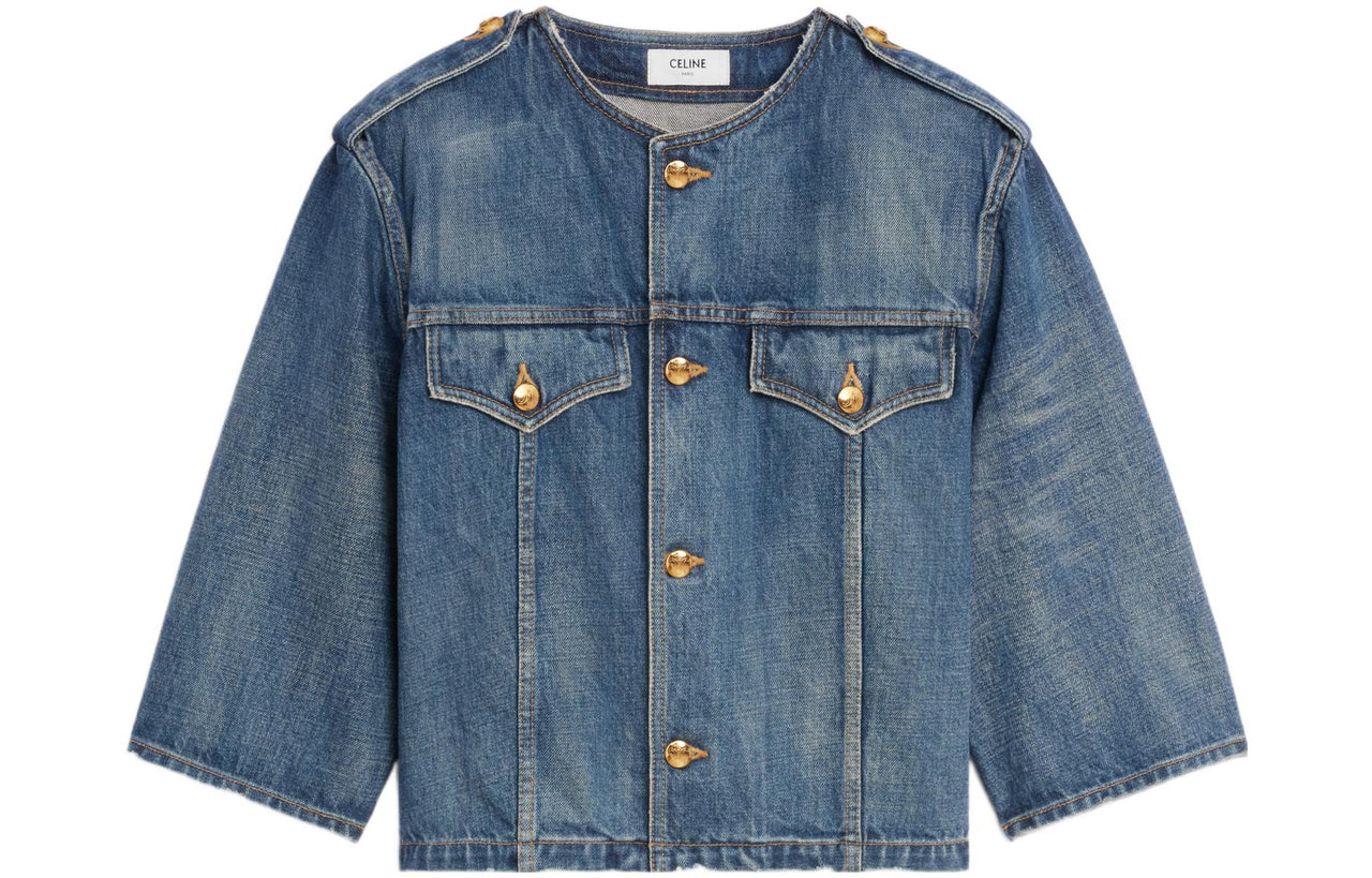 CELINE FW22 Cropped Coat Women's Blue