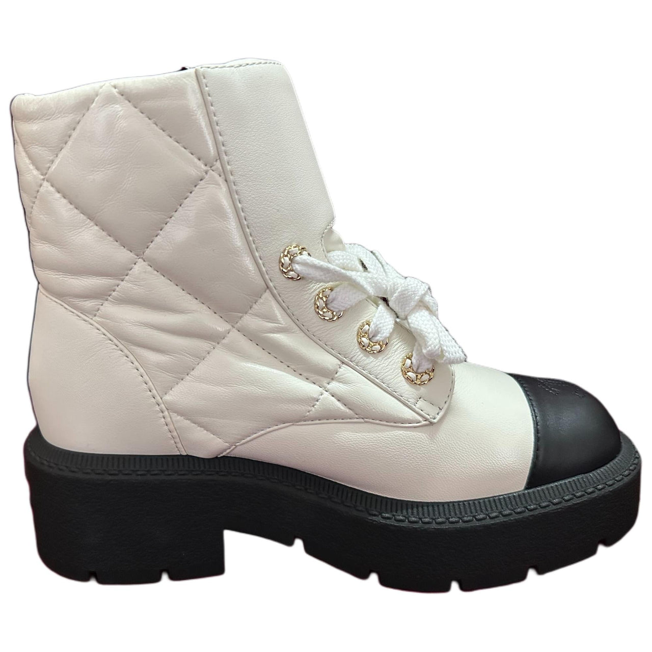 CHANEL Ankle Boots Women's White