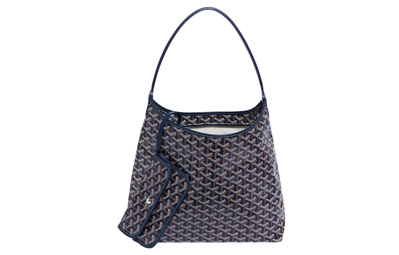 GOYARD Bohème Hobo Canvas With Leather Shoulder Bag Combo Bag Shoulder Bags Women's Marine Blue