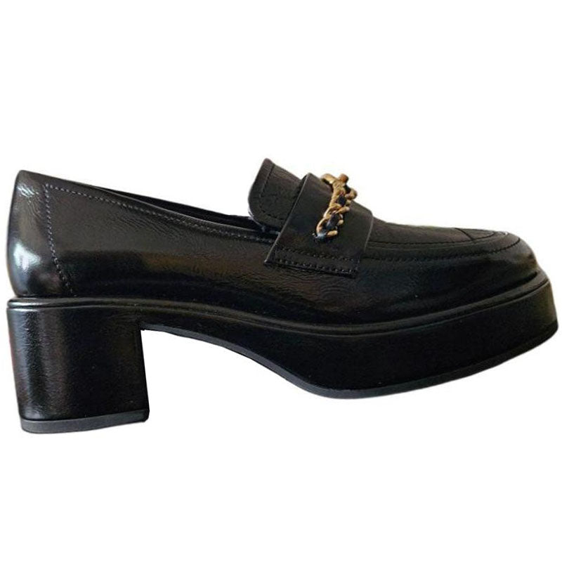 CHANEL Chunky Heel High Heels 5.5cm Women's Black