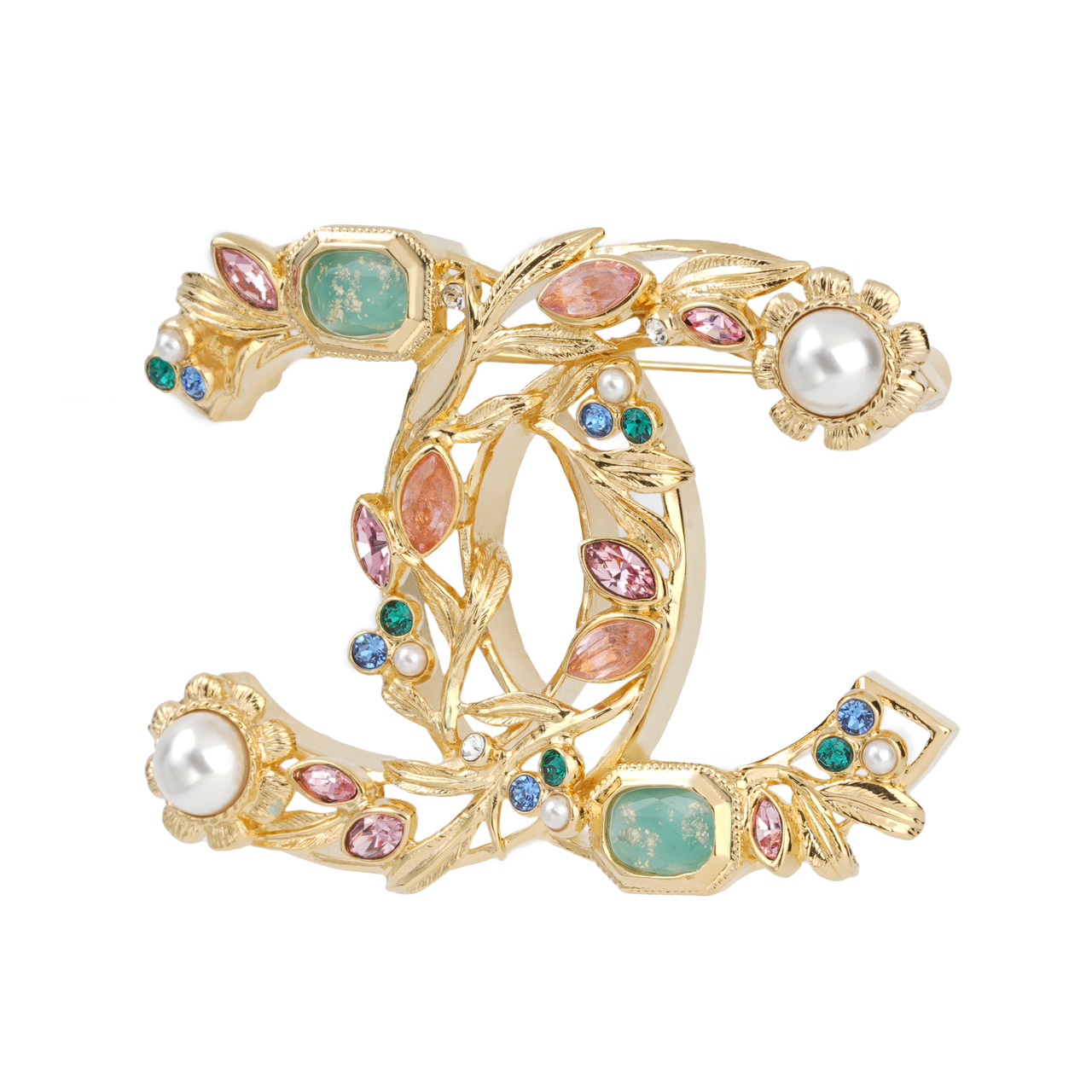 CHANEL Metal Brooch Women's Gold