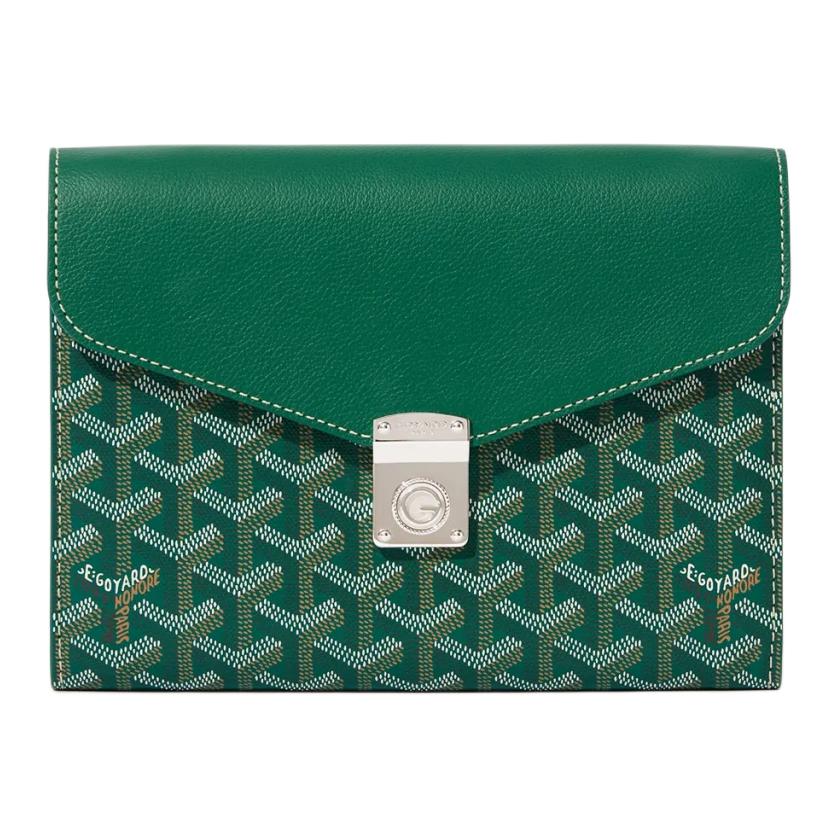 GOYARD Canvas With Calfskin Shoulder Bag, Crossbody Bag Unisex Green