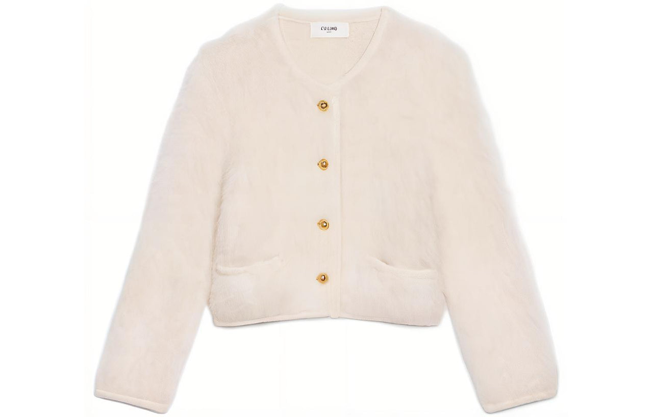 CELINE Cropped Coat Women's White