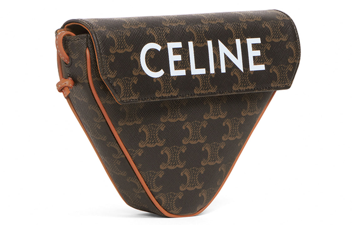 CELINE Cow Leather Triangle Bag, Shoulder Bag, Crossbody Bag Trumpets Women's Tawny