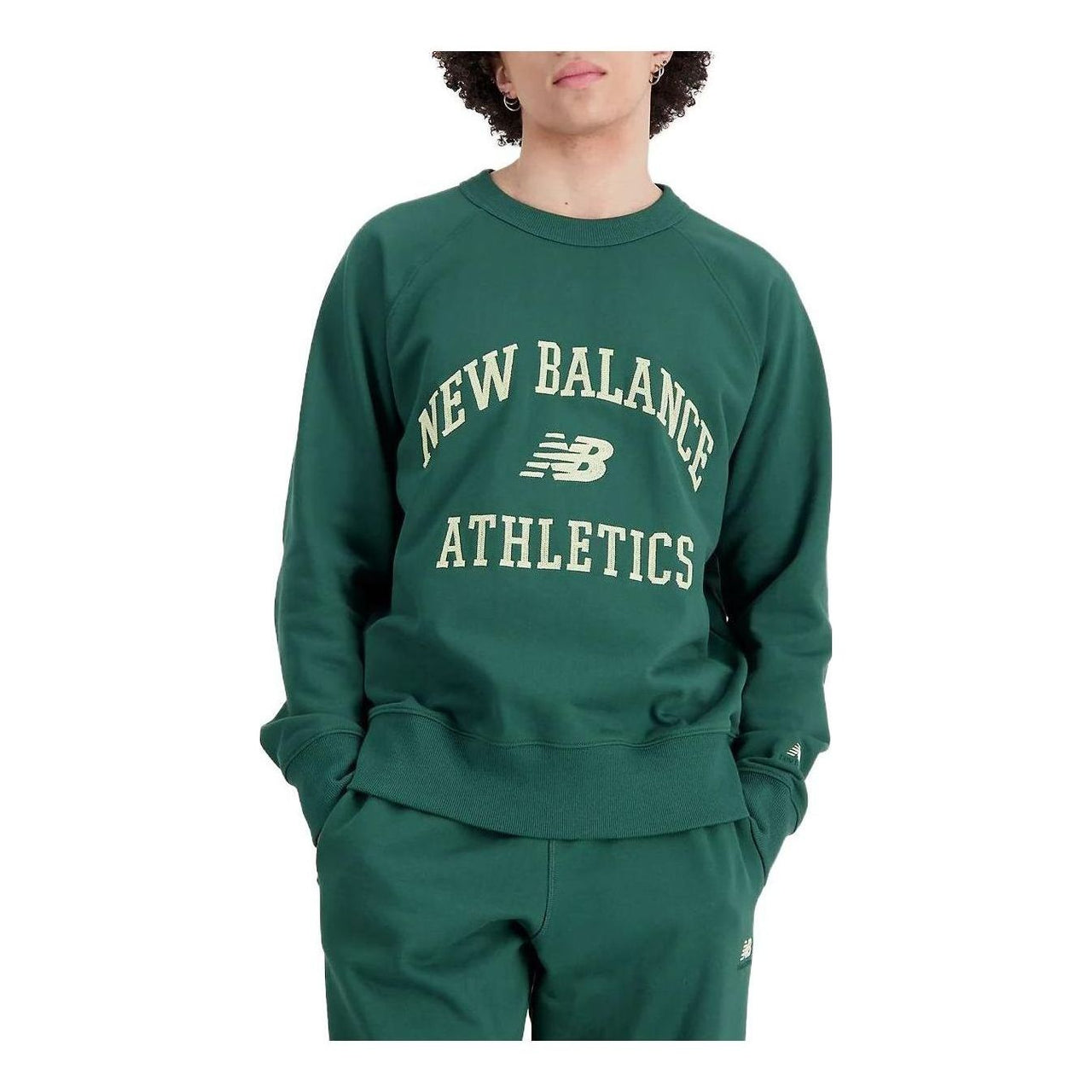 New Balance Athletics Varsity Fleece Crewneck Sweatshirt 'Nightwatch Green' MT33550-NWG