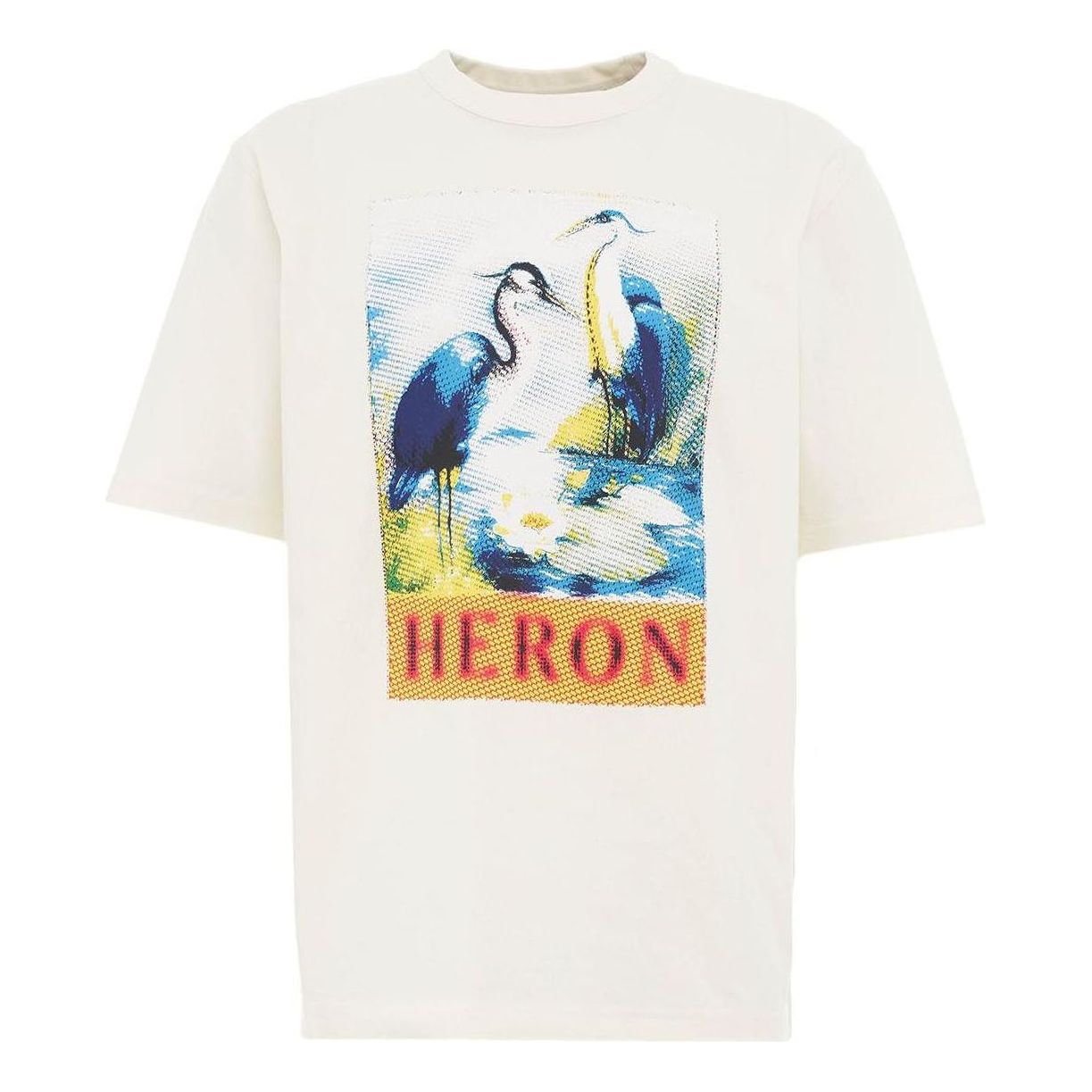 HERON PRESTON FW22 Halftone Heron T-shirt 'White Navy Blue' HMAA032F22JER0140146