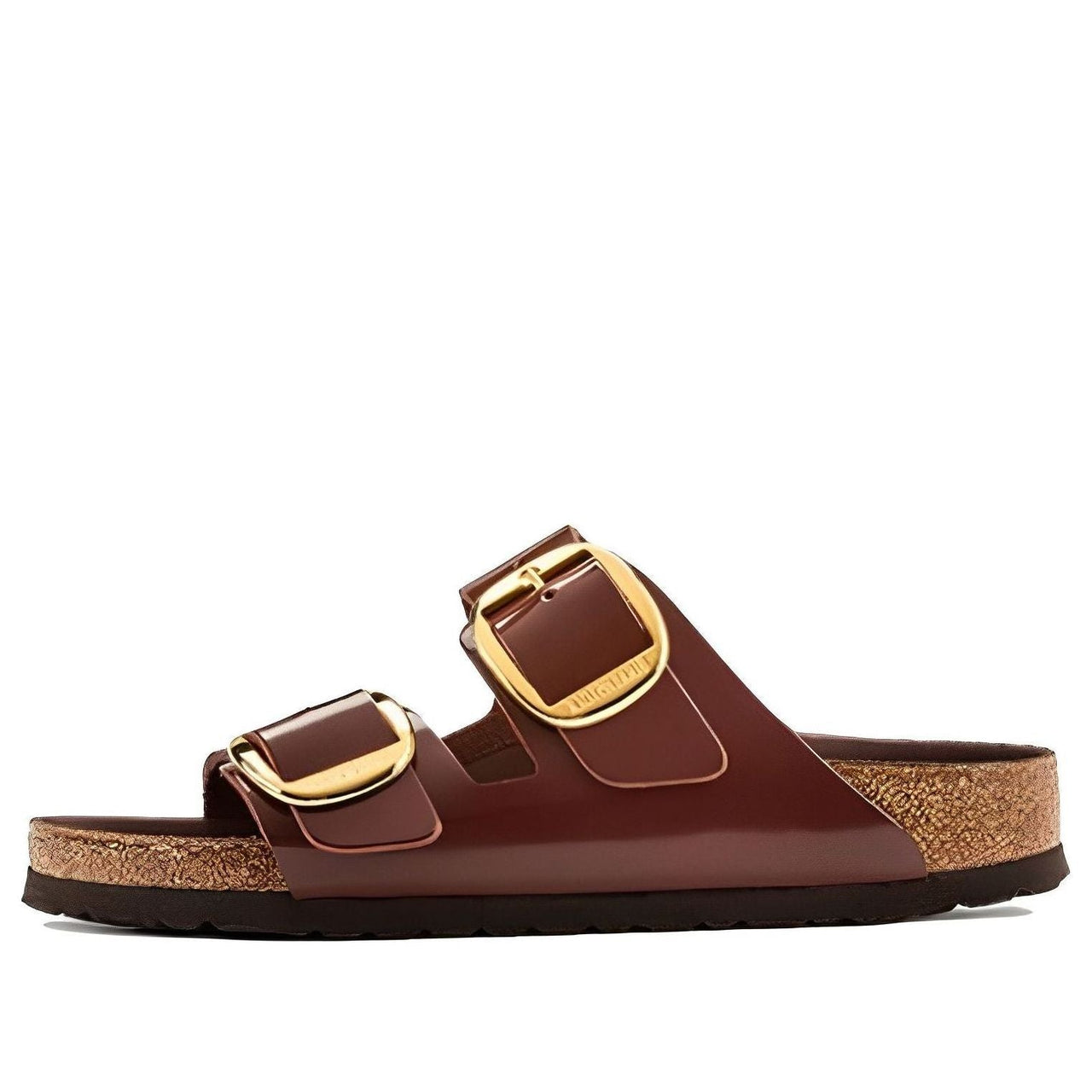 (WMNS) Birkenstock Arizona Big Buckle Natural Leather Patent 'Clay Dark brown' 1021388