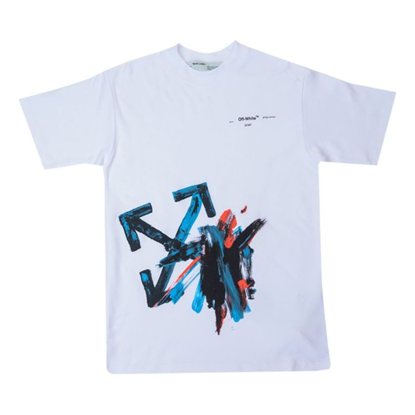 (WMNS) Off-White c/o Virgil Abloh Brushstroke Arrows Tomboy Tee White OWAA072R20H841280130