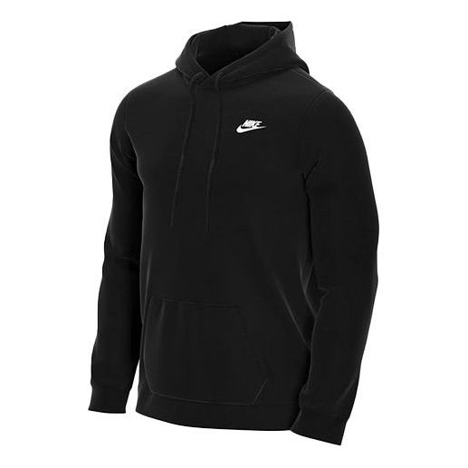 Nike Sportswear Club Logo Embroidered Solid Color Sports Black CZ7857-010