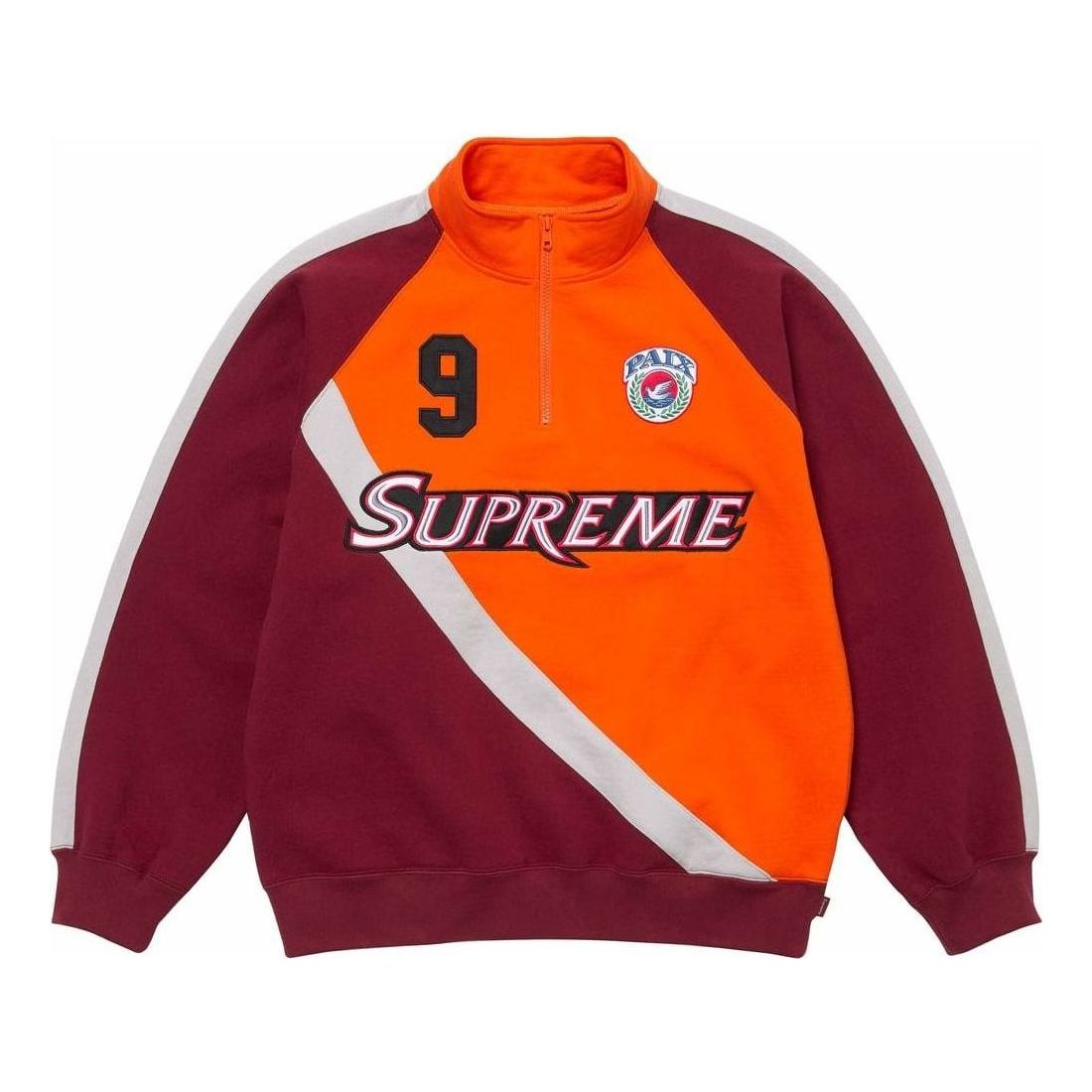 Supreme Equipe Half Zip Sweatshirt 'Orange Burgundy' SUP-SS24-228