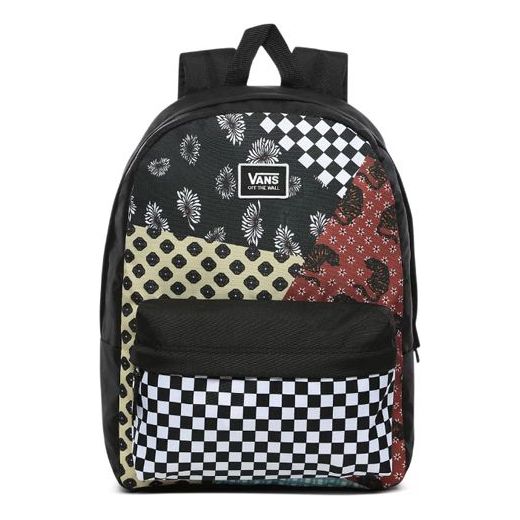 Vans Realm Classic Floral Patchwork Backpack 'Black Multi' VN0A3UI7ZL7