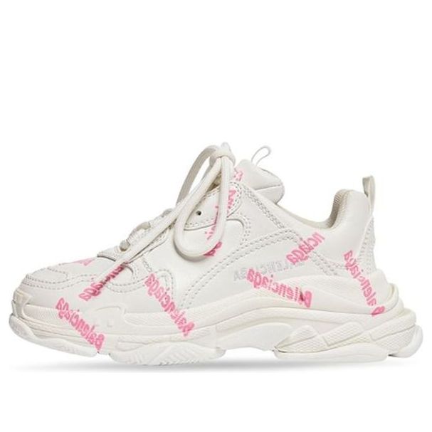 (PS) Balenciaga Triple S Logotype Sneaker 'White and Pink Technical Material' 654251W2FAB9050