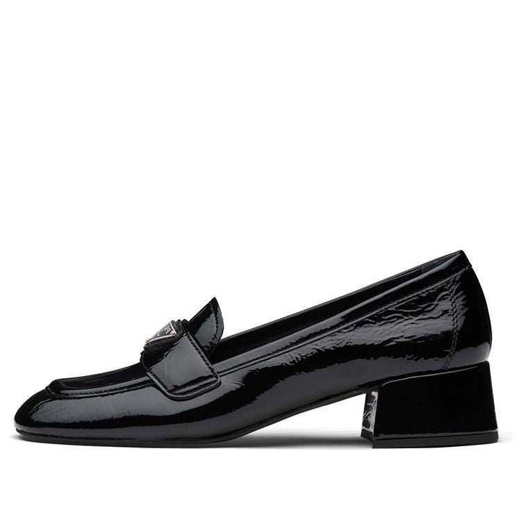 (WMNS) PRADA Triangle Logo Patent Leather Shoes 'Black' 1D583M_H27_F0002_F_035