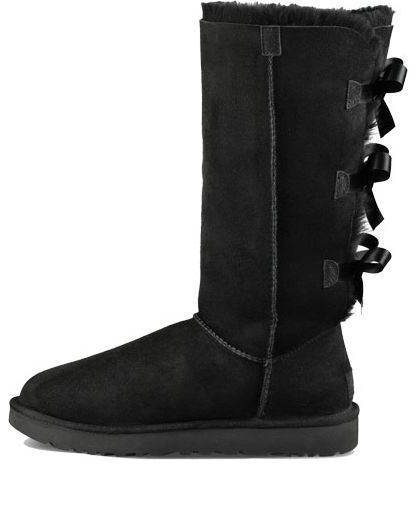 (WMNS) UGG Bailey Bow Tall II Boot High Top Fleece Lined Black 1016434-BLK