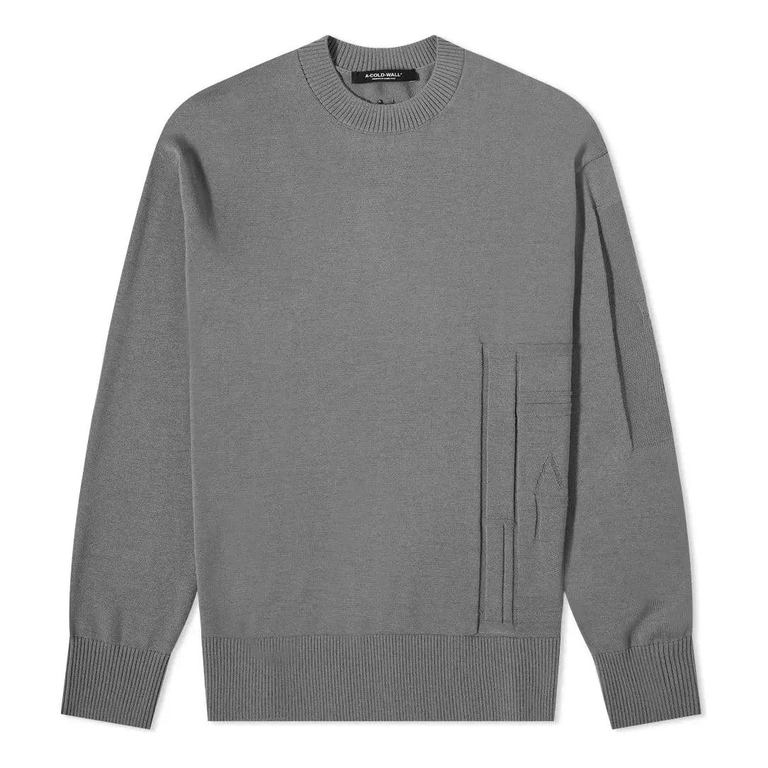 A-COLD-WALL* Intarsia Logo Knit Sweaters 'Grey' ACWMK058-MIDGRE