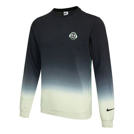 Men's Nike Logo Gradient Printing Round Neck Black DO6937-010